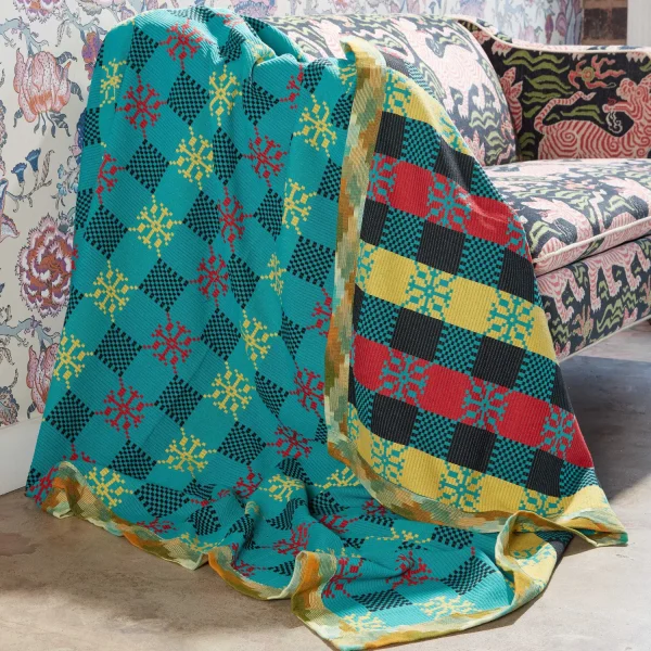 Clearance Assamese Cotton Blanket - Julep Summer Snowflake Home Textiles