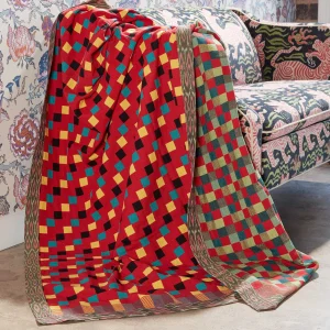 Sale Assamese Cotton Blanket - Checker Berry Maize Home Textiles