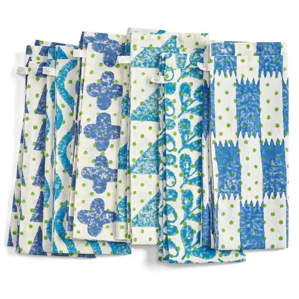 Shop Block-Printed Napkins - Harlequin Azul Tabletop