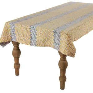 Fashion Block-Printed Tablecloth - Sunflower Dot Tabletop