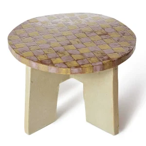 Fashion Checkered Stool - Orchid/Lemon Decorative Objects