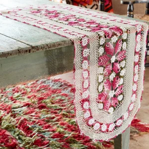 New Crochet Table Cover - Fuchsia Tabletop