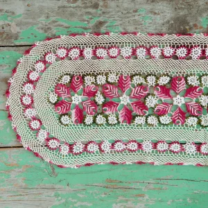 New Crochet Table Cover - Fuchsia Tabletop