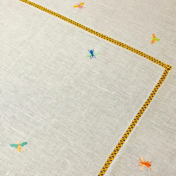 Sale Embroidered Bees Tablecloth Tabletop