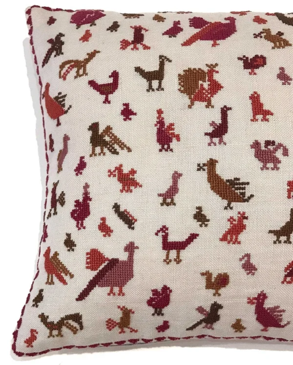 Discount Embroidered Pillow - Birds Autumn Home Textiles