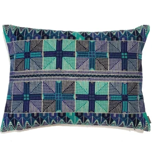 Hot Embroidered Pillow - Ensaf Indigo & Emerald Home Textiles