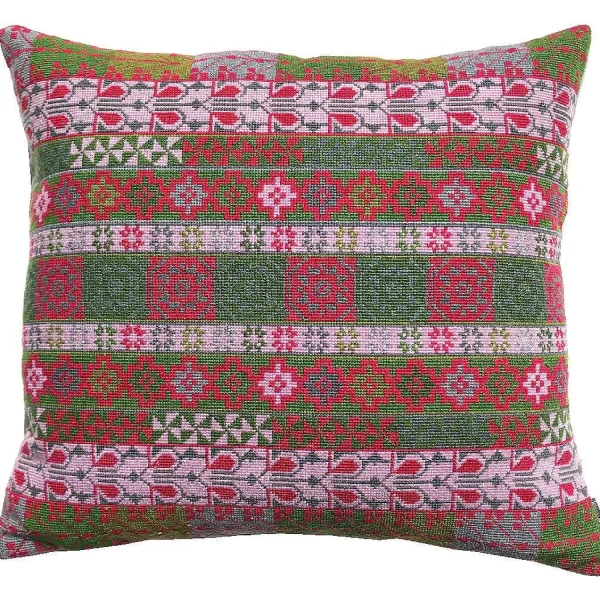 Clearance Embroidered Pillow - Malak Crimson & Emerald Home Textiles