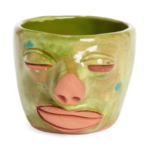 Cheap Face Mug - Green And Blue Dot Tabletop