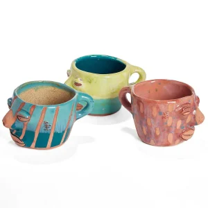 Cheap Face Mug - Green And Blue Dot Tabletop