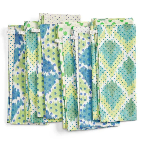 Online Ikat Napkins - Lemongrass Diamond Sky Tabletop