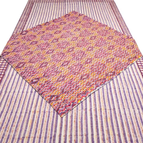 Discount Ikat Table Square - Berry Lilac Zig Zag Tabletop