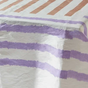 Sale Ikat Tablecloth - Beach Stripe Lilac Tabletop