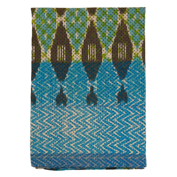 Best Ikat Tablecloth - Diamond Aqua Noir Tabletop