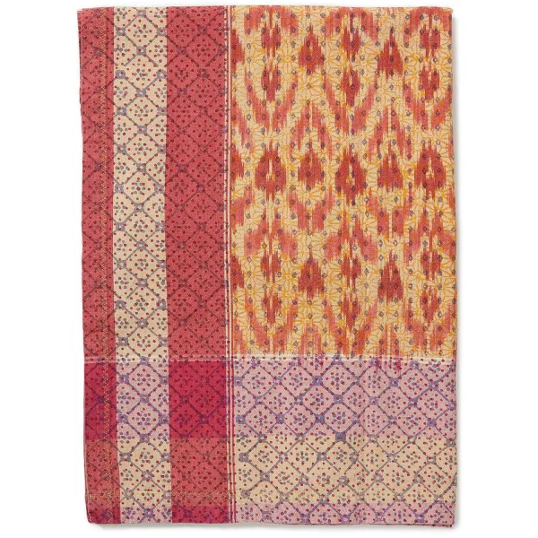 Discount Ikat Tablecloth - Orange Rose Sand Home Textiles