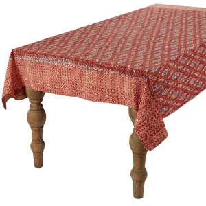 Store Ikat Tablecloth - Toasted Berry Flower Tabletop