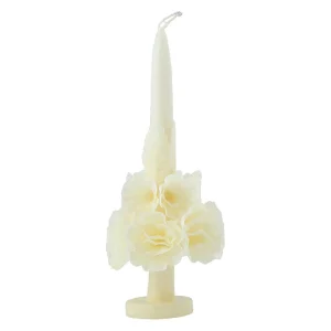 New Oaxacan Floral Candle - Ivory Tabletop