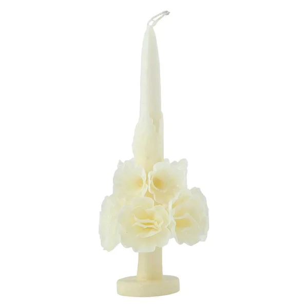 New Oaxacan Floral Candle - Ivory Tabletop