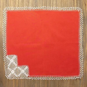 Shop Red Crochet Trim Placemats Tabletop