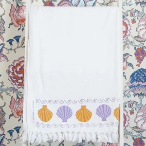 Outlet Seashell Towel - Golden Lilac White Home Textiles