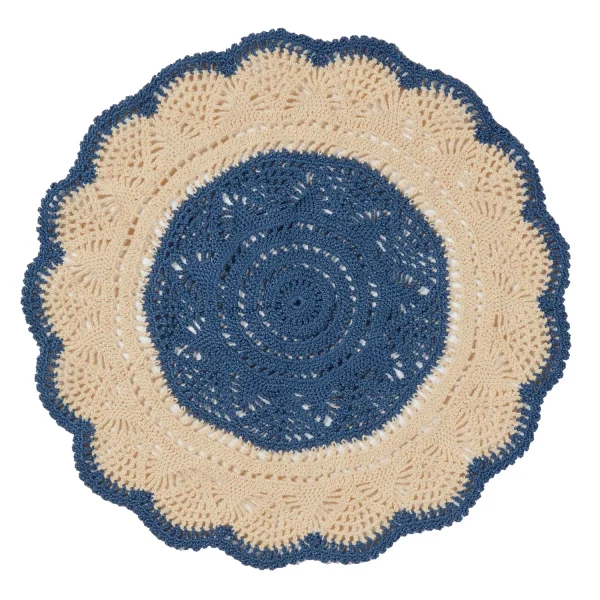 Clearance Silsila Crochet Placemats - Navy Tabletop