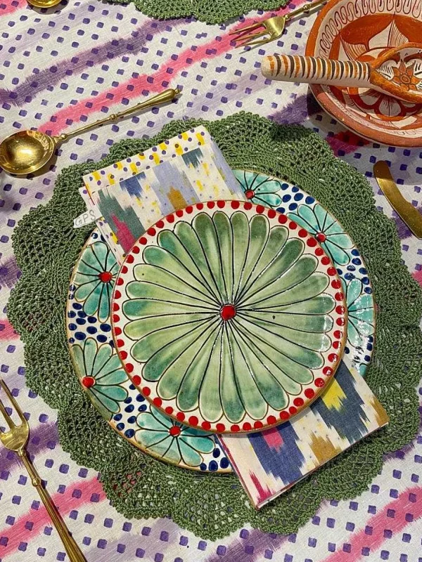 Store Silsila Crochet Placemats - Green Tabletop