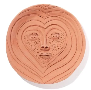 Clearance Terracotta Heart Face Plate Decorative Objects