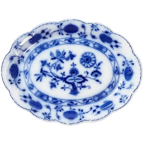 Outlet Vintage Flow Blue Platter Tabletop