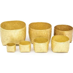 Online Woven Brass Nesting Bowls Decorative Objects